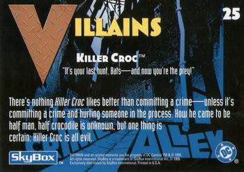 1995 SkyBox The Adventures of Batman & Robin #25 Killer Croc Back