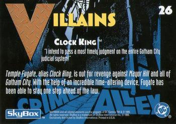 1995 SkyBox The Adventures of Batman & Robin #26 Clock King Back