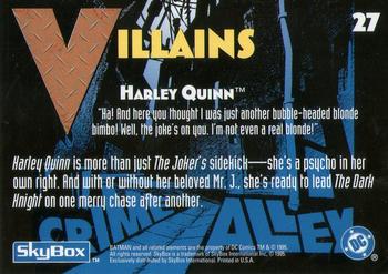 1995 SkyBox The Adventures of Batman & Robin #27 Harley Quinn Back