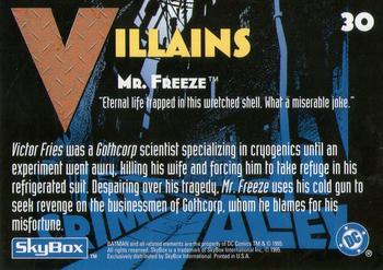1995 SkyBox The Adventures of Batman & Robin #30 Mr. Freeze Back