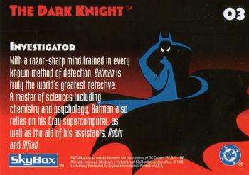 1995 SkyBox The Adventures of Batman & Robin #3 Investigator Back