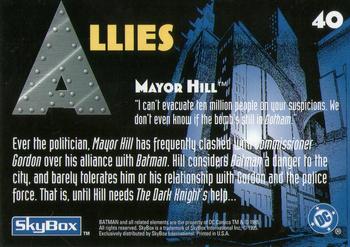 1995 SkyBox The Adventures of Batman & Robin #40 Mayor Hill Back