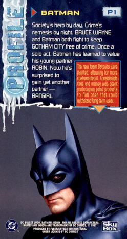 1997 SkyBox Batman & Robin Widevision - Profiles #P1 Batman Back