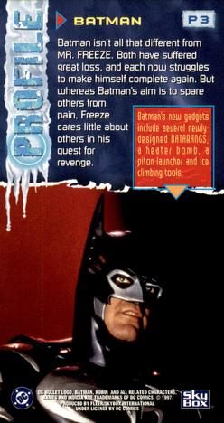 1997 SkyBox Batman & Robin Widevision - Profiles #P3 Batman Back