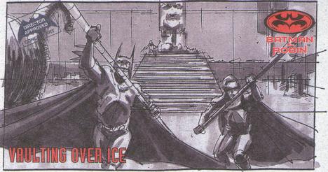 1997 SkyBox Batman & Robin Widevision - Storyboard #S2 Vaulting Over ice Front