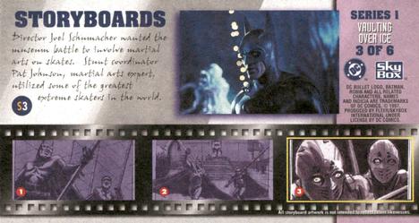 1997 SkyBox Batman & Robin Widevision - Storyboard #S3 Vaulting Over ice Back