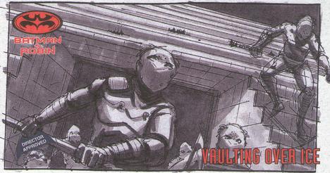 1997 SkyBox Batman & Robin Widevision - Storyboard #S4 Vaulting Over ice Front