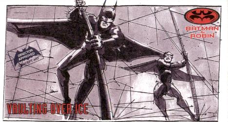 1997 SkyBox Batman & Robin Widevision - Storyboard #S5 Vaulting Over ice Front