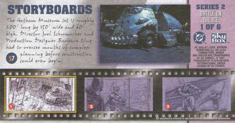 1997 SkyBox Batman & Robin Widevision - Storyboard #S7 Battle on the Ice Back