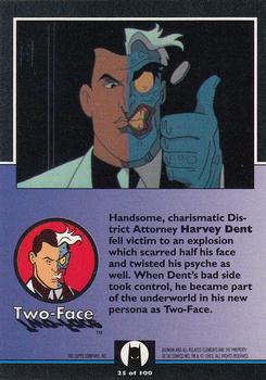1993 Topps Batman: The Animated Series #25 Two-Face Back