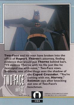 1993 Topps Batman: The Animated Series #104 Two-Face Back