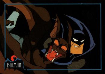 1993 Topps Batman: The Animated Series - Promos #NNO Batman fighting Man-Bat Front