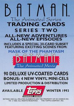 1993 Topps Batman: The Animated Series - Promos #NNO Batman & Catwoman Back