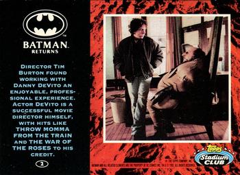 1993 Topps Batman: The Animated Series - Autograph #2 Danny DeVito Back