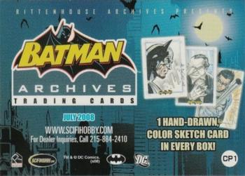 2008 Rittenhouse Batman Archives - Promos #CP1 Batman Back