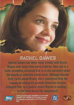 2005 Topps Batman Begins #4 Rachel Dawes Back