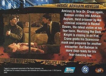 2005 Topps Batman Begins #58 Inside Arkham Asylum Back