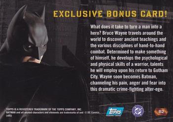 2005 Topps Batman Begins - Bonus Cards #B2 Batman Back