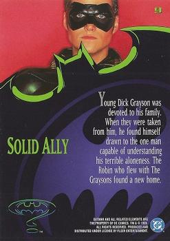 1995 Fleer Batman Forever #9 Solid Ally Back