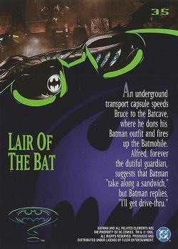 1995 Fleer Batman Forever #35 Lair of the Bat Back
