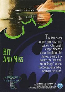 1995 Fleer Batman Forever #114 Hit and Miss Back