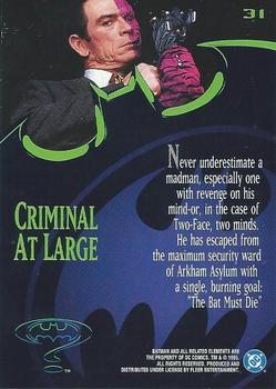 1995 Ultra Batman Forever #31 Criminal at Large Back