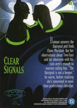 1995 Ultra Batman Forever #61 Clear Signals Back