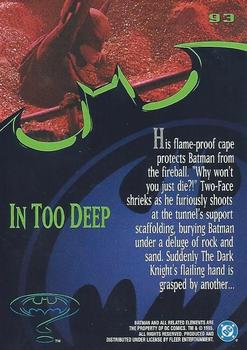 1995 Ultra Batman Forever #93 In Too Deep Back