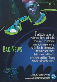 1995 Ultra Batman Forever #97 Bad News Back
