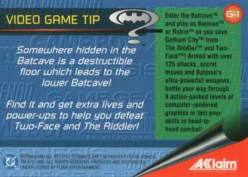1995 Ultra Batman Forever - Acclaim Video Game Tips #G-1 Somewhere hidden in the Batcave ... Back