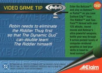 1995 Ultra Batman Forever - Acclaim Video Game Tips #G-2 Robin needs to ... Back
