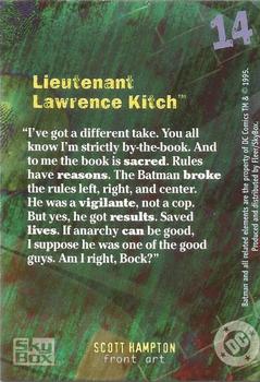 1996 SkyBox Batman Master Series #14 Lt. Lawrence Kitch Back