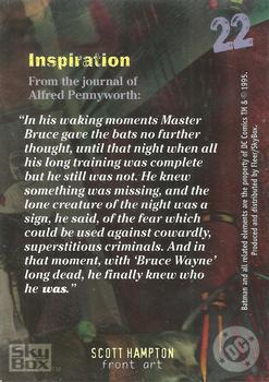 1996 SkyBox Batman Master Series #22 Inspiration Back