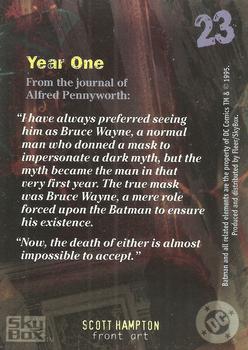 1996 SkyBox Batman Master Series #23 Year One Back