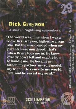 1996 SkyBox Batman Master Series #29 Dick Grayson Back
