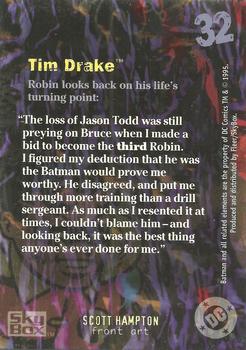 1996 SkyBox Batman Master Series #32 Tim Drake Back