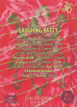 1996 SkyBox Batman Master Series #36 Laughing Batty Back