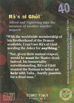 1996 SkyBox Batman Master Series #40 Ra's al Ghul Back