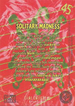 1996 SkyBox Batman Master Series #45 Solitary Madness Back
