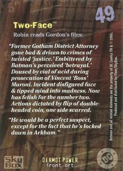 1996 SkyBox Batman Master Series #49 Two-Face Back