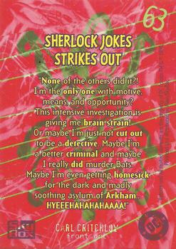 1996 SkyBox Batman Master Series #63 Sherlock Holmes Strikes Out Back