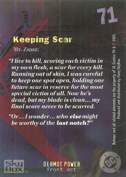1996 SkyBox Batman Master Series #71 Keeping Scar Back