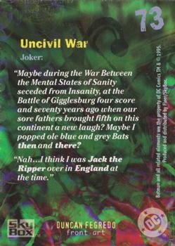 1996 SkyBox Batman Master Series #73 Uncivil War Back