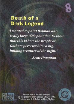 1996 SkyBox Batman Master Series - Artist's Proof #8 Death of a Dark Legend Back