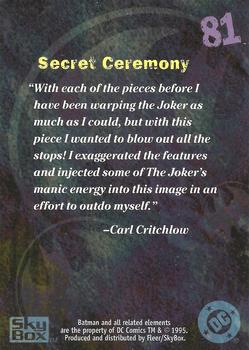 1996 SkyBox Batman Master Series - Artist's Proof #81 Secret Ceremony Back