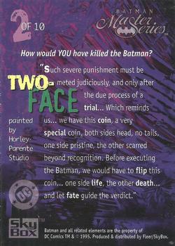 1996 SkyBox Batman Master Series - Master Villains #2 Two-Face Back