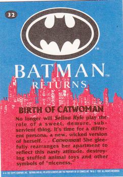 1992 Topps Batman Returns #32 Birth of Catwoman Back