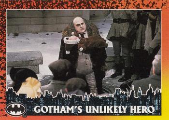 1992 Topps Batman Returns #34 Gotham's Unlikely Hero Front