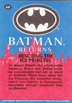 1992 Topps Batman Returns #49 Rescuing the Ice Princess Back