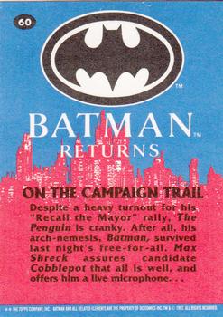 1992 Topps Batman Returns #60 On the Campaign Trail Back